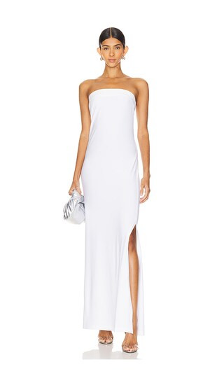 Favorite Strapless Tailored Side Slit Gown in Snow White

              
    
        
        
 ... | Revolve Clothing (Global)
