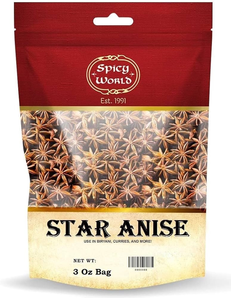 Spicy World Star Anise Whole Pods 3 Oz Bag -Premium Quality, Vegan, All Natural, Dried, Great for... | Amazon (US)