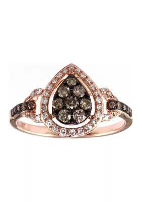 Effy 1/2 ct. t.w. Diamond Espresso Ring in 14K Rose Gold | Belk