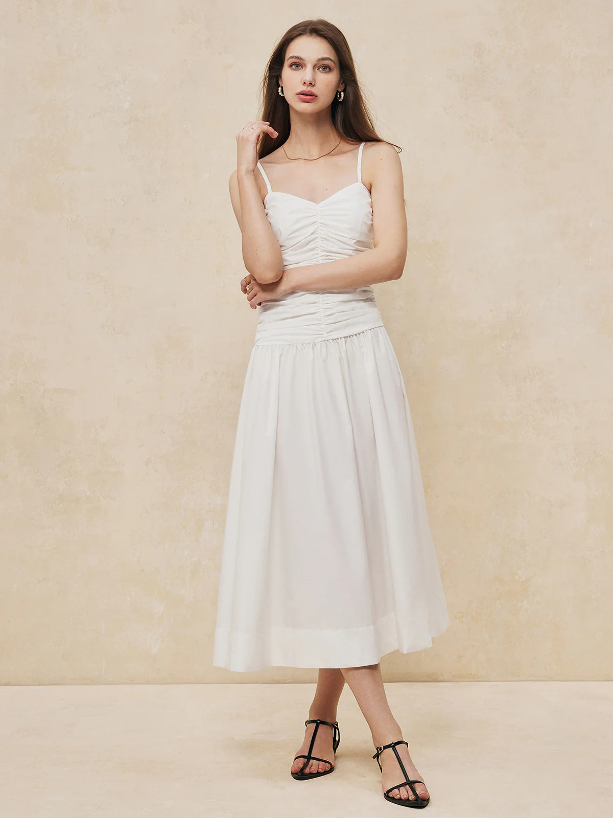 Serendipity Ruched Cami Long Dress | Commense