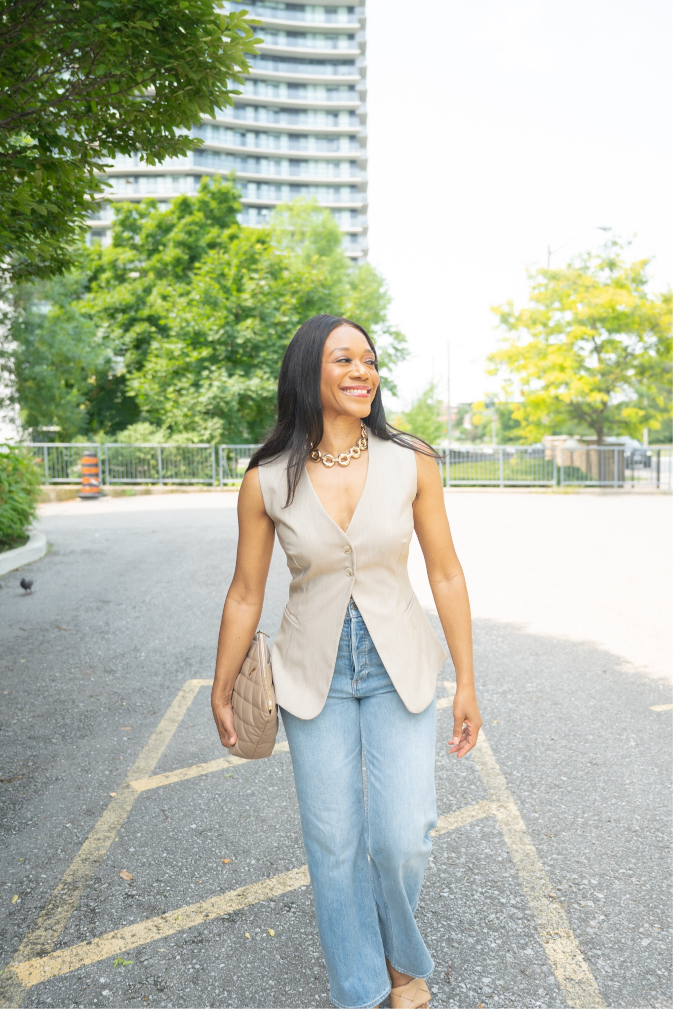 Vests or waistcoats as some would call it, are all the rage this season. If you’re wondering, I’m personally obsessed with them. Come fall I can simply throw a crisp white shirt underneath it and voila - we have a new outfit. 

I’m wearing a size 27 in these jeans - I’d say they run a bit small , so size up at least 1 size especially if you have hips 

Vests, summer outfit, date night outfit, casual outfit, waistcoat, tan vest, nude sandals, nude heels #LTKSummerSales 

#LTKxNSale #LTKOver40