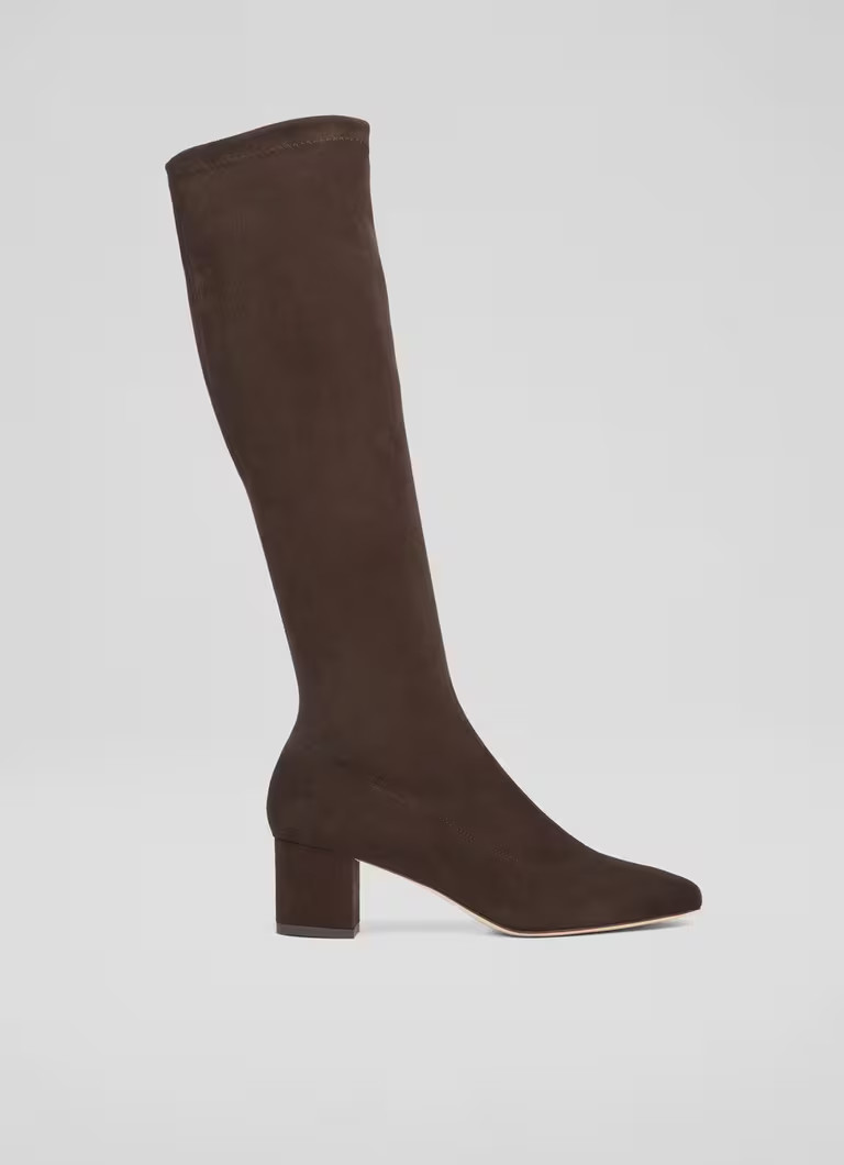 Eldon Espresso Block Heel Stretch Knee Boot | L.K. Bennett (UK)
