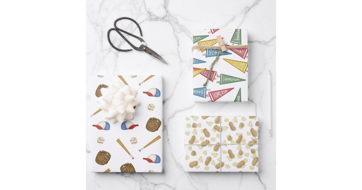 Home Team Opening Day Baseball Old Fashioned Wrapping Paper Sheets | Zazzle | Zazzle
