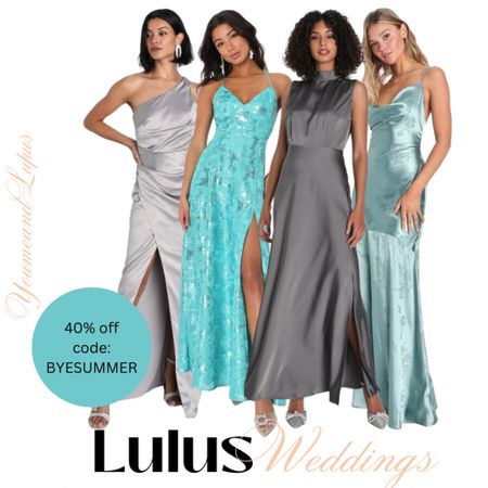 Lulus sale! Take 40% off with code: BYESUMMER on these great dresses. 
Wedding guest dresses, gowns, maxi dresses, floor-length gowns, date night dresses, evening gowns, cocktail dresses, fancy, YoumeandLupus, blue, green, white, grey, satin, spaghetti, strap dresses, knee-length dresses, turquoise party dresses

#LTKstyletip #LTKSale #LTKSeasonal