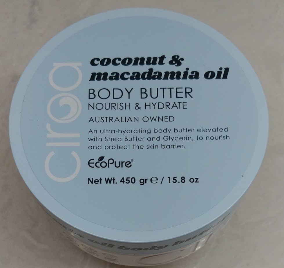 Ciroa, BODY BUTTER, Coconut & Macadamia Oil, 15.8 oz (450gr) Dermatologically Tested, Nourish & H... | Amazon (US)