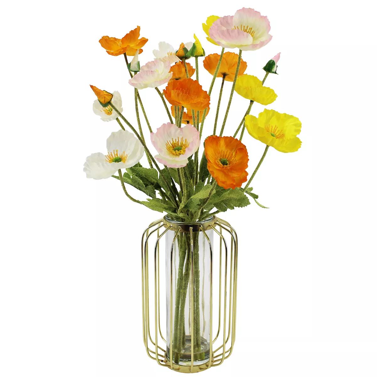 Sonoma Goods For Life® Poppies in Metal and Glass Vase Floor Decor | Kohl's