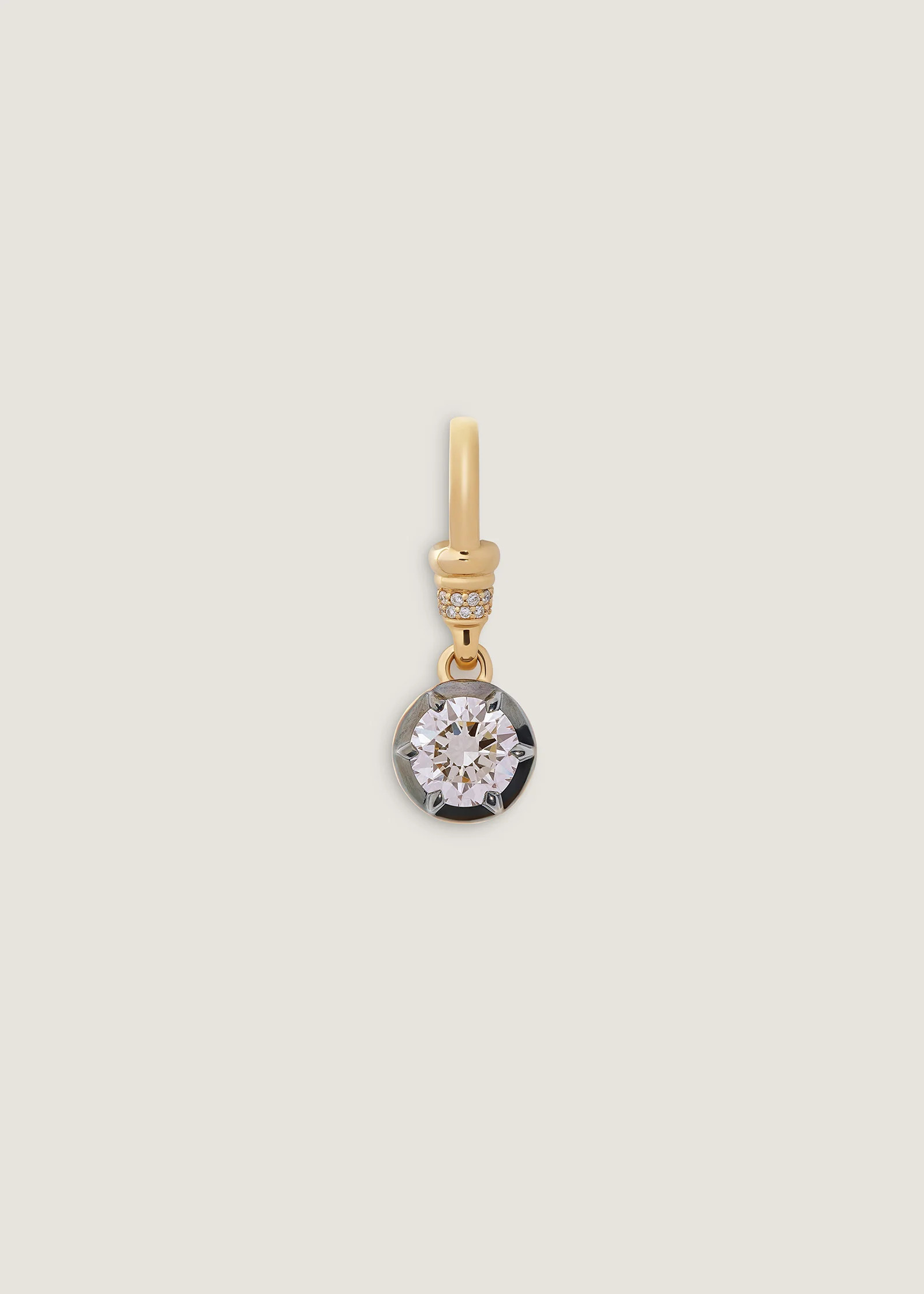 Roselle Black Rhodium Round Pendant Diamond | Kinn Studio