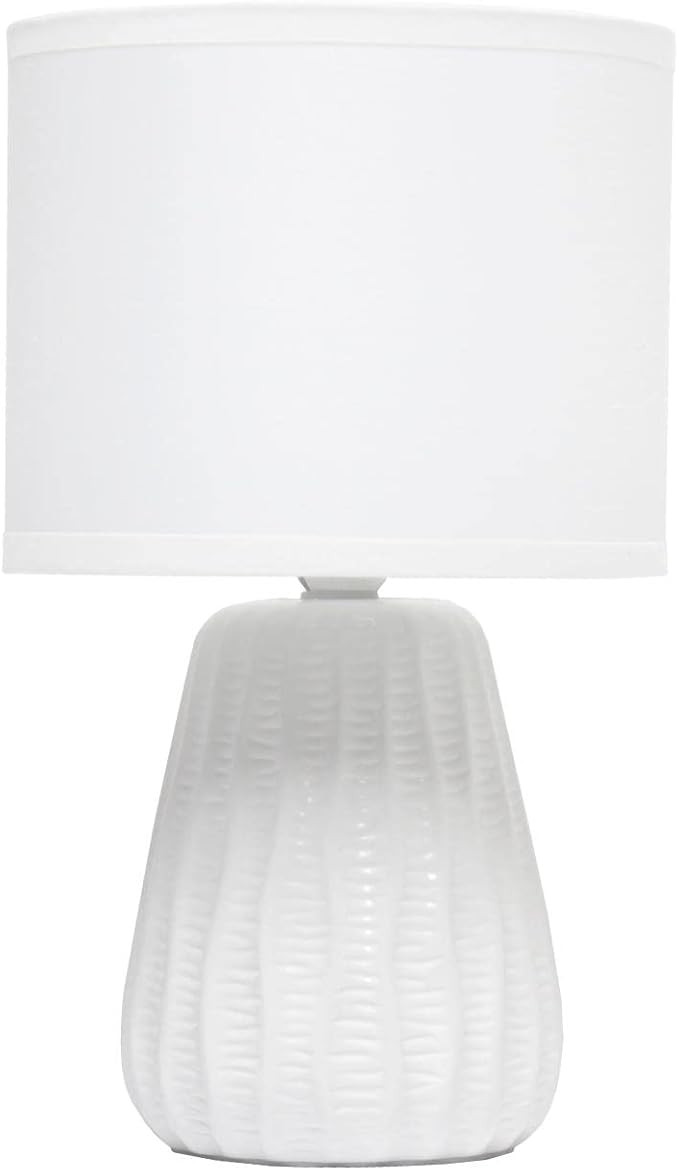 Simple Designs LT1138- Off 11.02" Traditional Mini Modern Ceramic Texture Pastel Accent Bedside T... | Amazon (US)