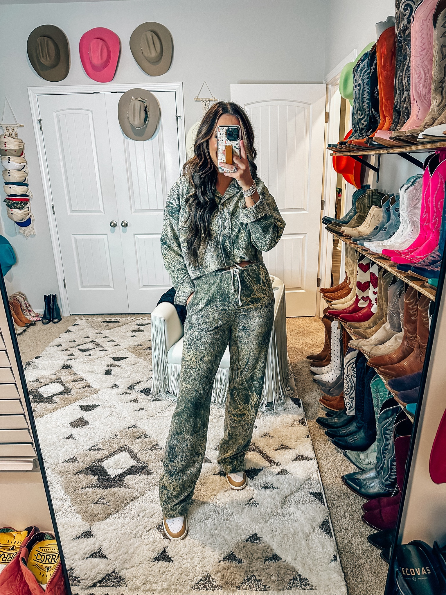 Outfit of the day camo two piece set wearing a medium from tribe Kelley 

#LTKSeasonal #LTKShoeCrush #LTKFindsUnder100