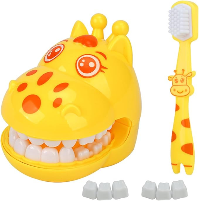 Cartoon Giraffe Early Education Dental Toy Set - Cute Interactive Teeth Model with Toothbrush for... | Amazon (US)