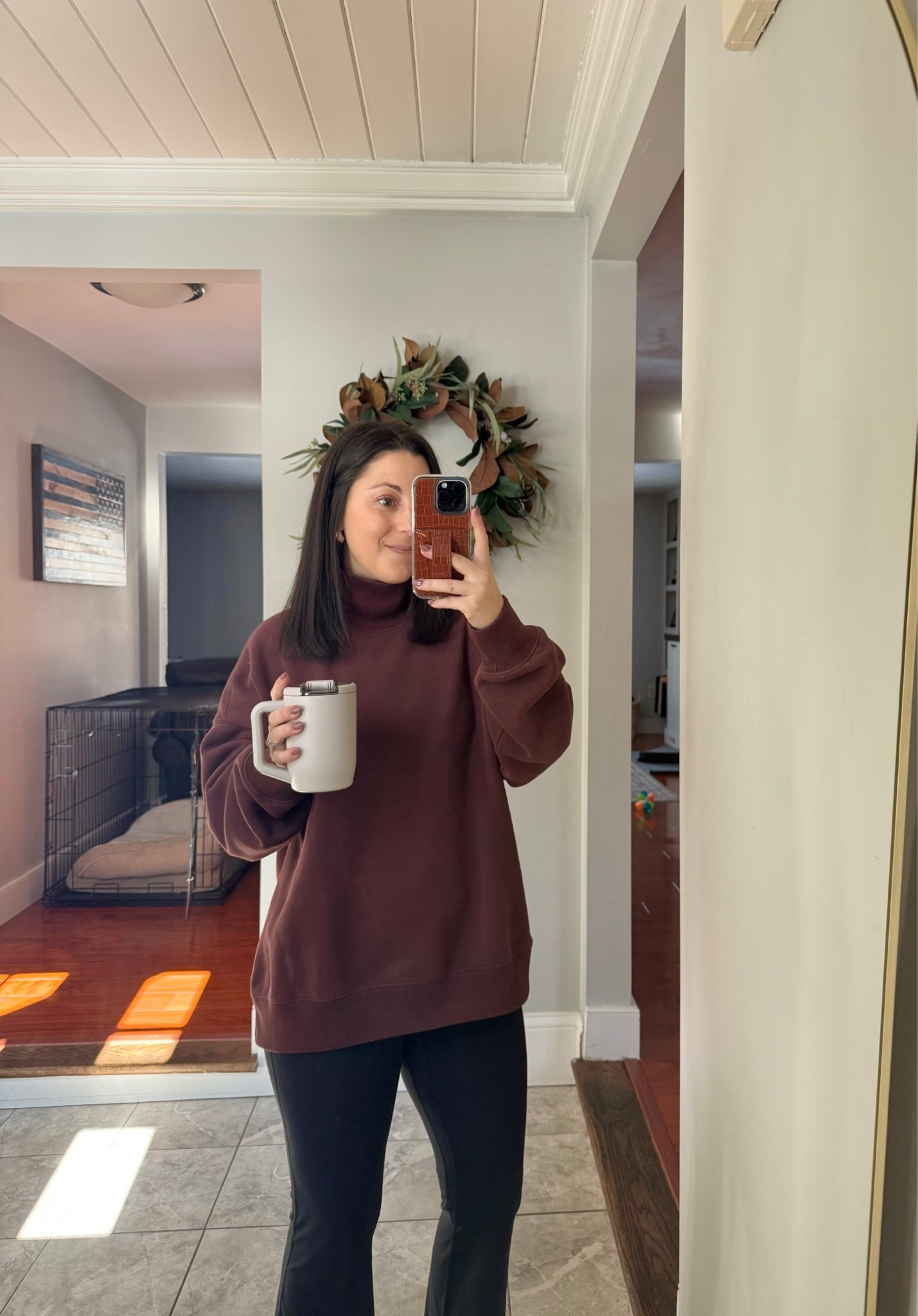 Size xs sweatshirt, small short curve love leggings

Funnel neck, flare leggings, casual outfits, cozy outfit, winter outfit, neutral outfits, mom outfits 

@abercrombie 

#LTKPetite #LTKootd #LTKSpringSale