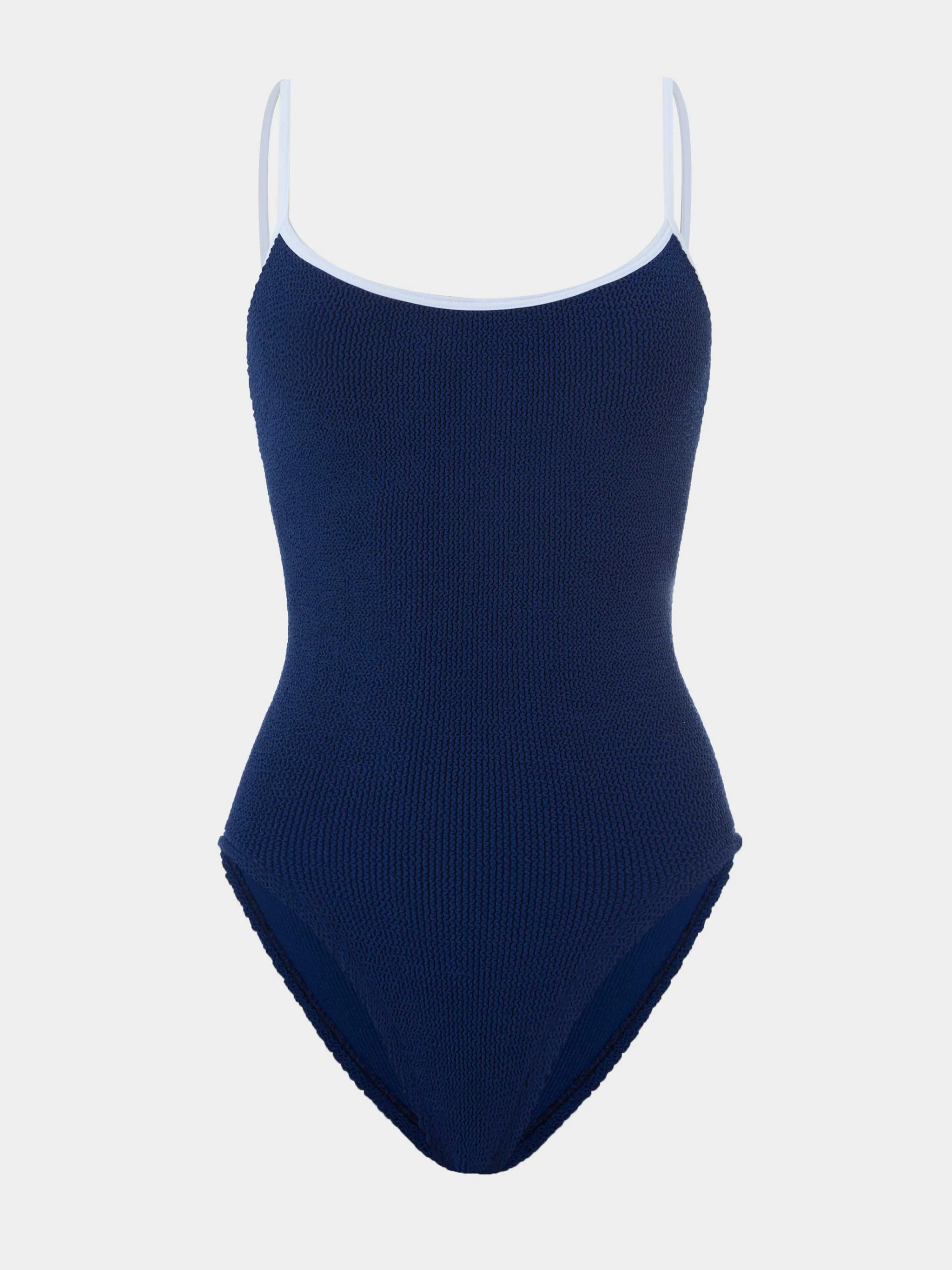 Pamela Swim Contrast - Navy/White | HUNZA G