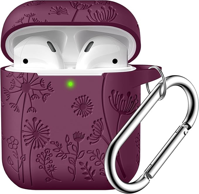 Lerobo for AirPods Case 1st/2nd Generation Case Cover, Flower Engraved Full Protective Case Compa... | Amazon (US)