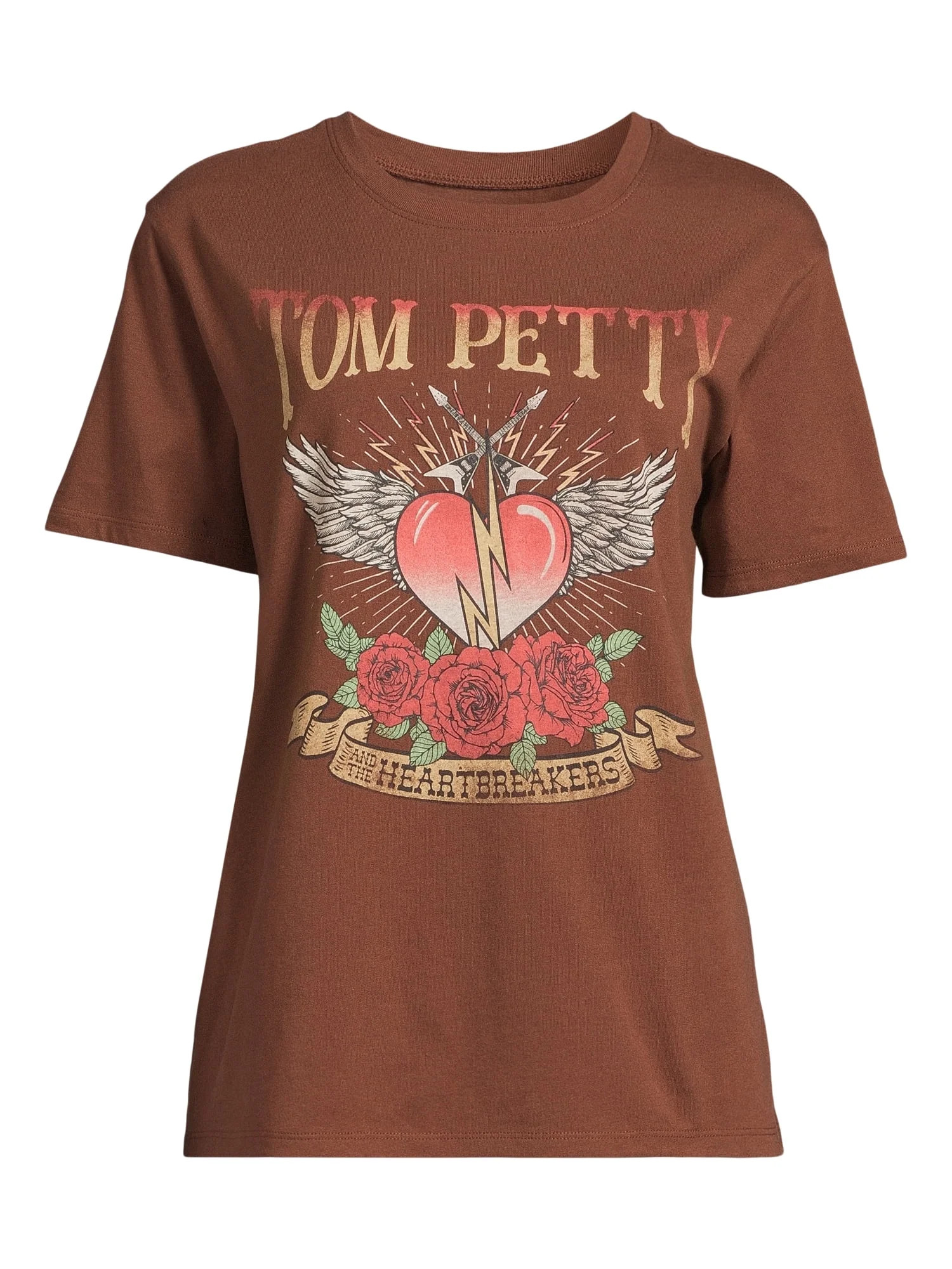 Time and Tru Women’s Tom Petty Graphic Band Tee with Short Sleeves, Sizes XS-XXXL - Walmart.com | Walmart (US)