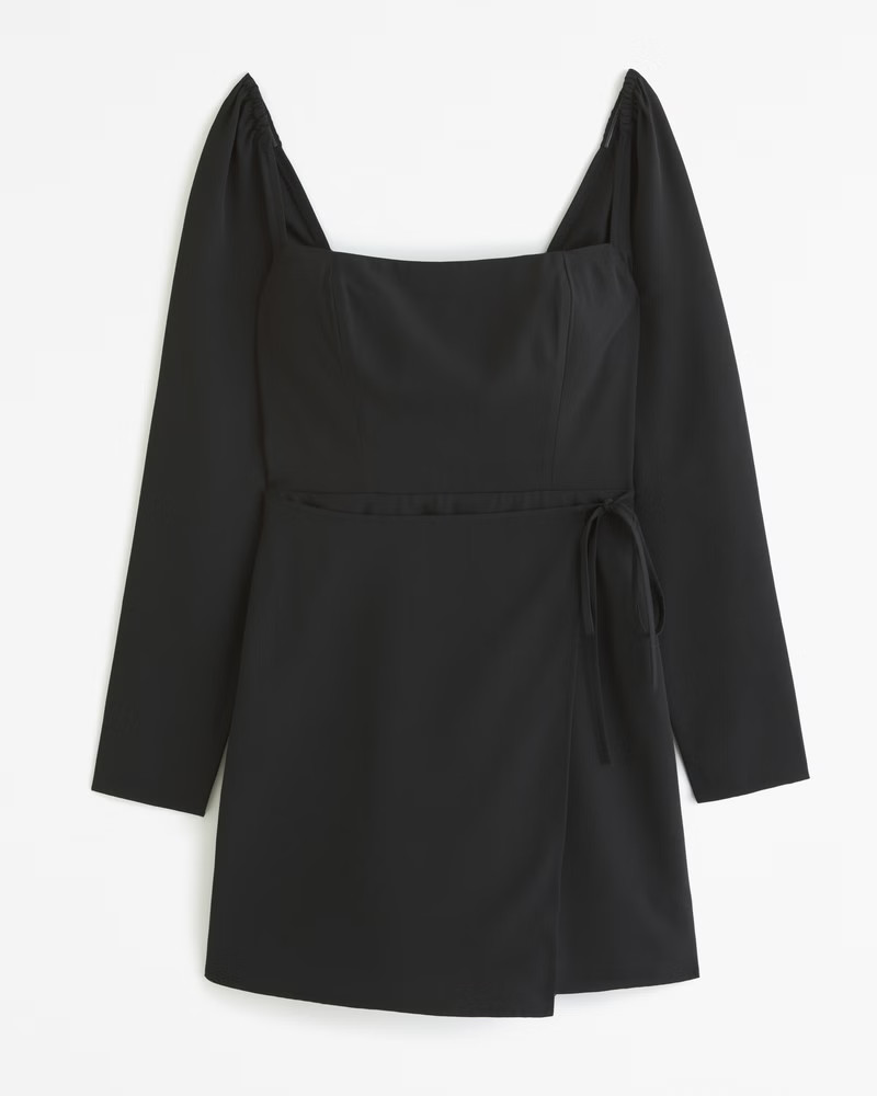 Long-Sleeve Wrap Mini Dress | Abercrombie & Fitch (US)