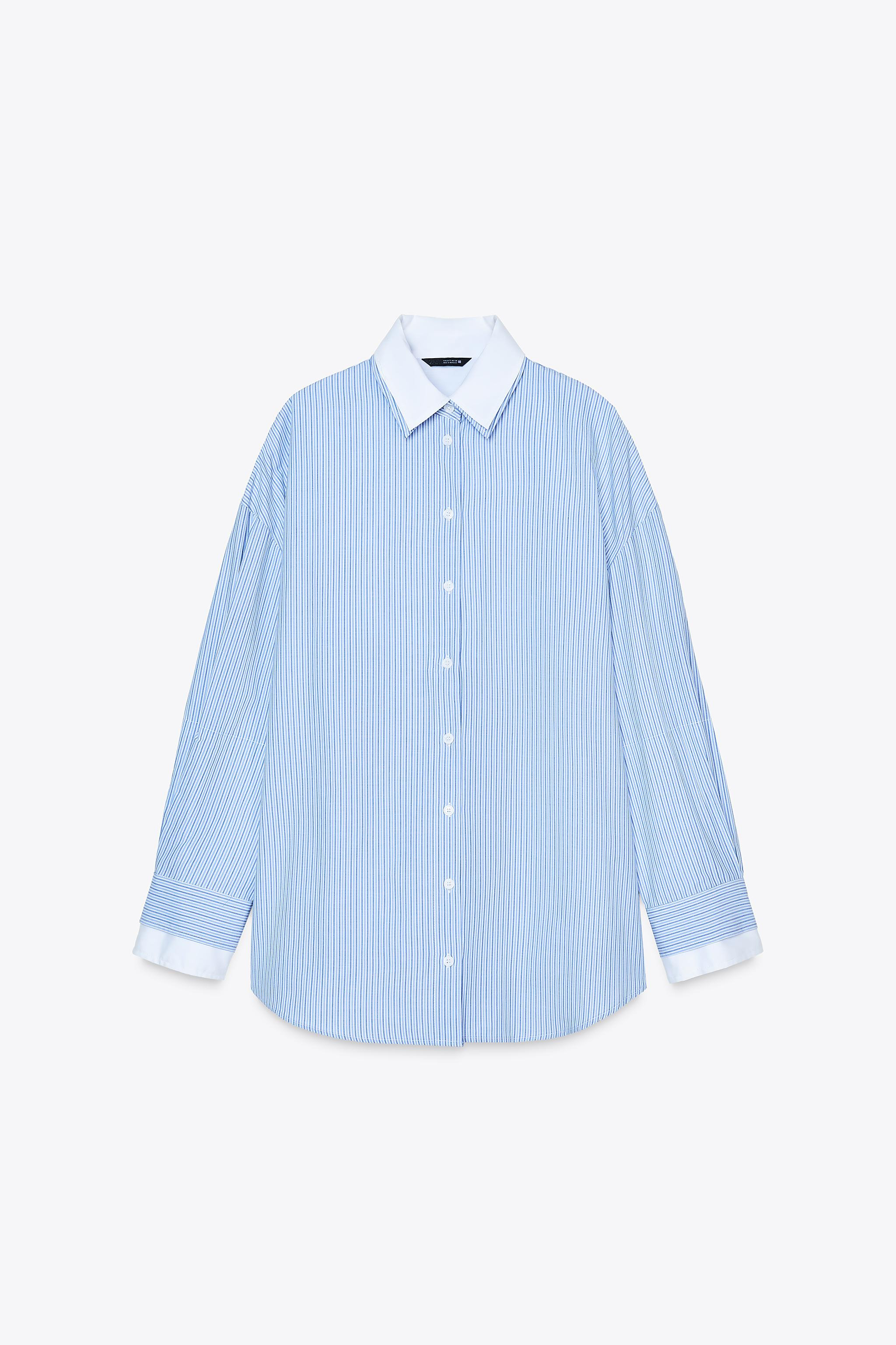 CONTRAST STRIPED POPLIN SHIRT | Zara UK