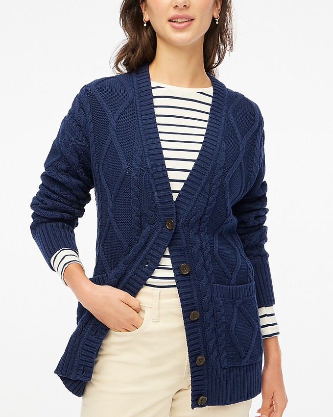 Long cable-knit cardigan sweater | J.Crew Factory