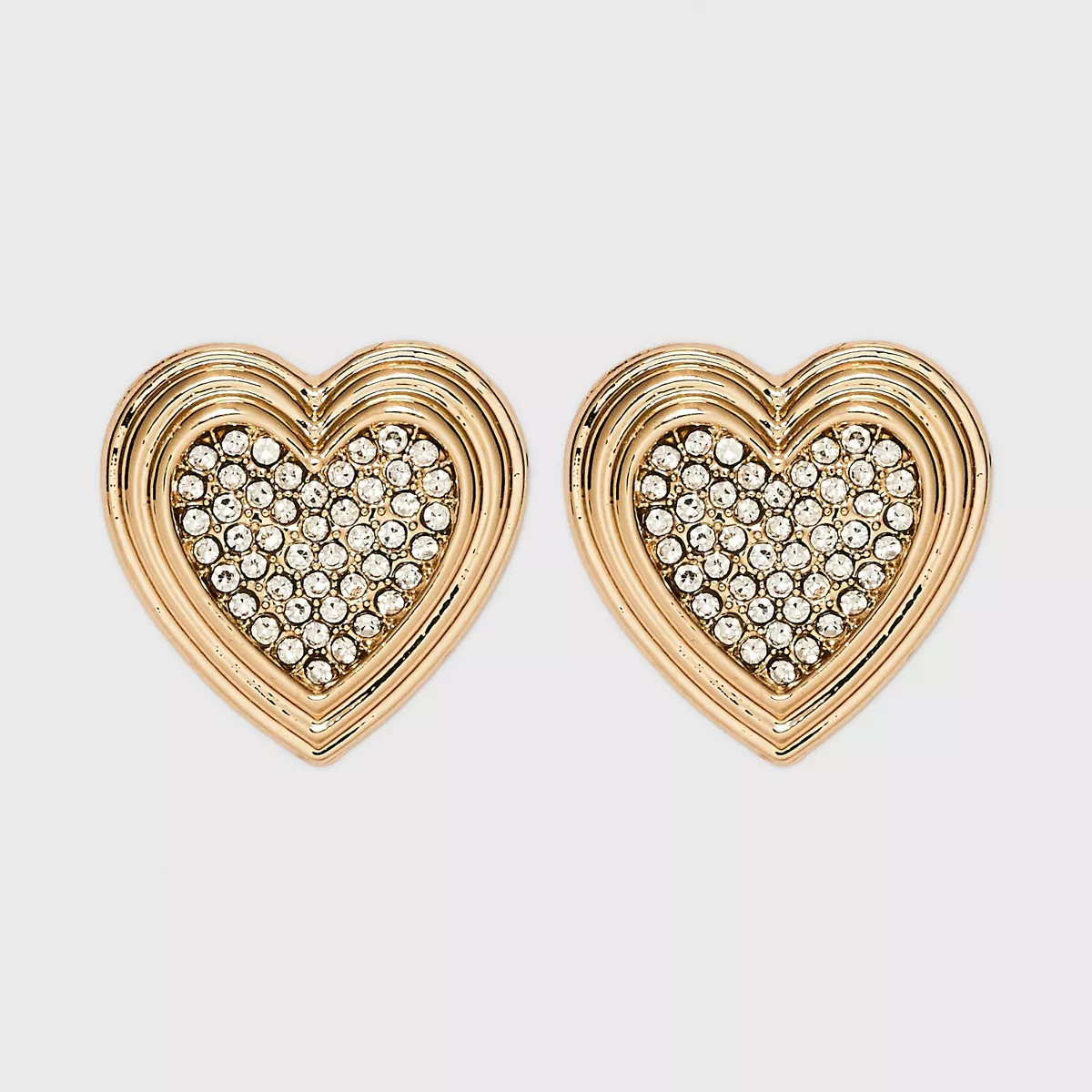 SUGARFIX by BaubleBar Crystal Heart Stud Earrings - Gold | Target