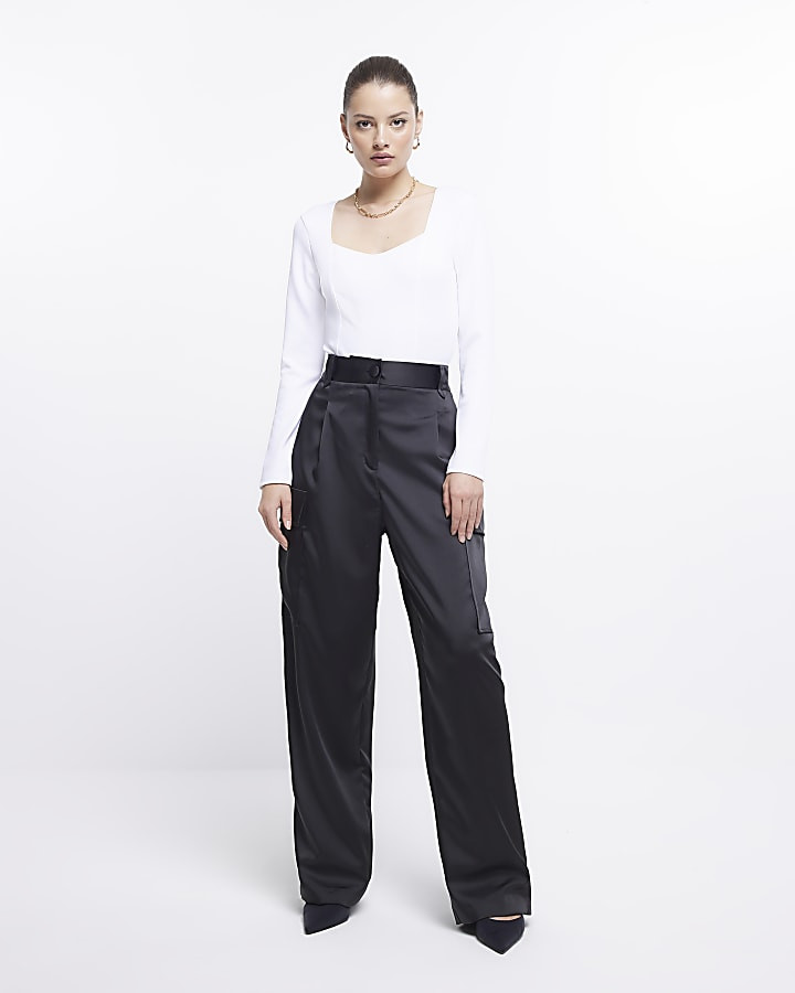 White long sleeve bodysuit | River Island (UK & IE)