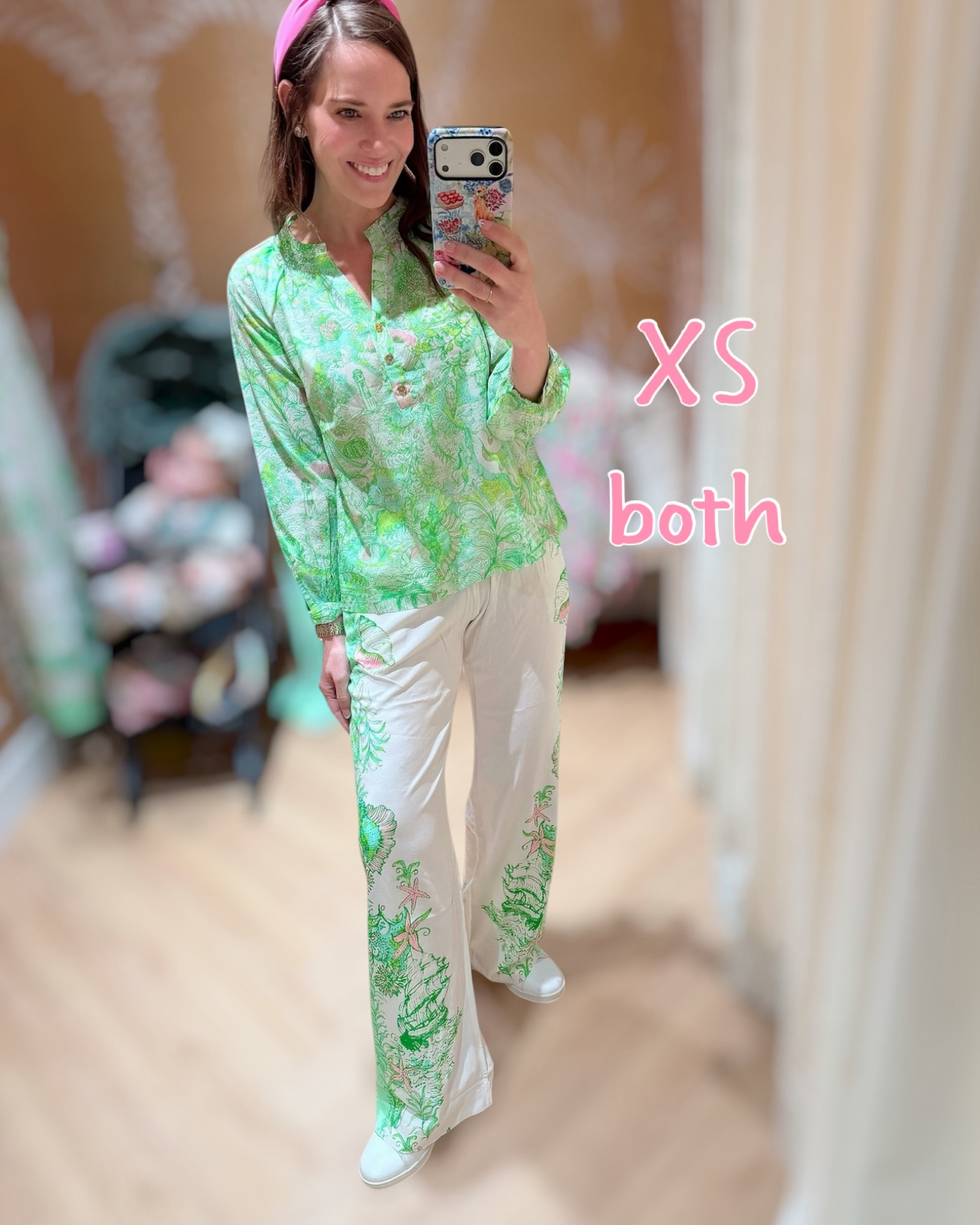Lilly Pulitzer Matching Set 💚 Andria Top + Palazzo Pants Outfit


Obsessed with this matching Lilly set 💚 The Andria Top paired with the Bal Harbour Palazzo Pants is such a chic but easy look—lightweight, breezy, and perfect for warm weather ☀️ The top has a relaxed, slightly roomy fit with pretty button detail, and the palazzo pants are flowy with a comfortable pull-on waistband 🙌

Wearing XS in both and love the fit for an effortless, polished look. Styled casually with sneakers and a pop of pink with this headband, but this set would be so cute dressed up with sandals or wedges for vacation dinners or resort nights ✨

lilly pulitzer set, matching set outfit, green print outfit, resort wear set, vacation outfit idea, palazzo pants outfit, preppy summer style, coastal outfit, chic lounge set 💚

#LTKootd #LTKOver40 #LTKWorkwear
