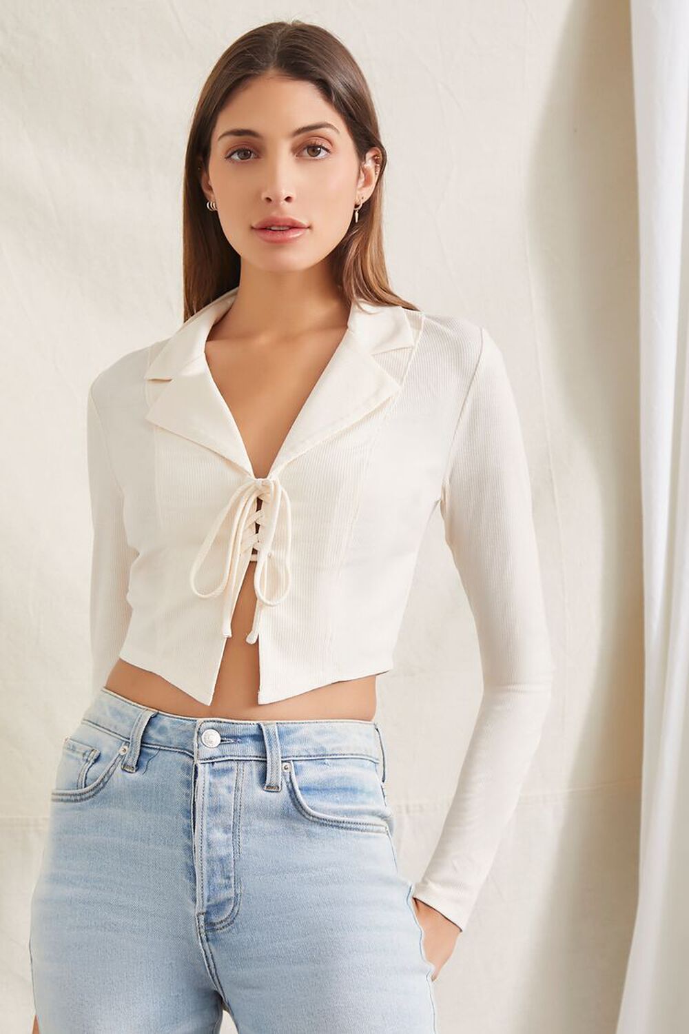 Long-Sleeve Tie-Front Top | Forever 21 | Forever 21 (US)