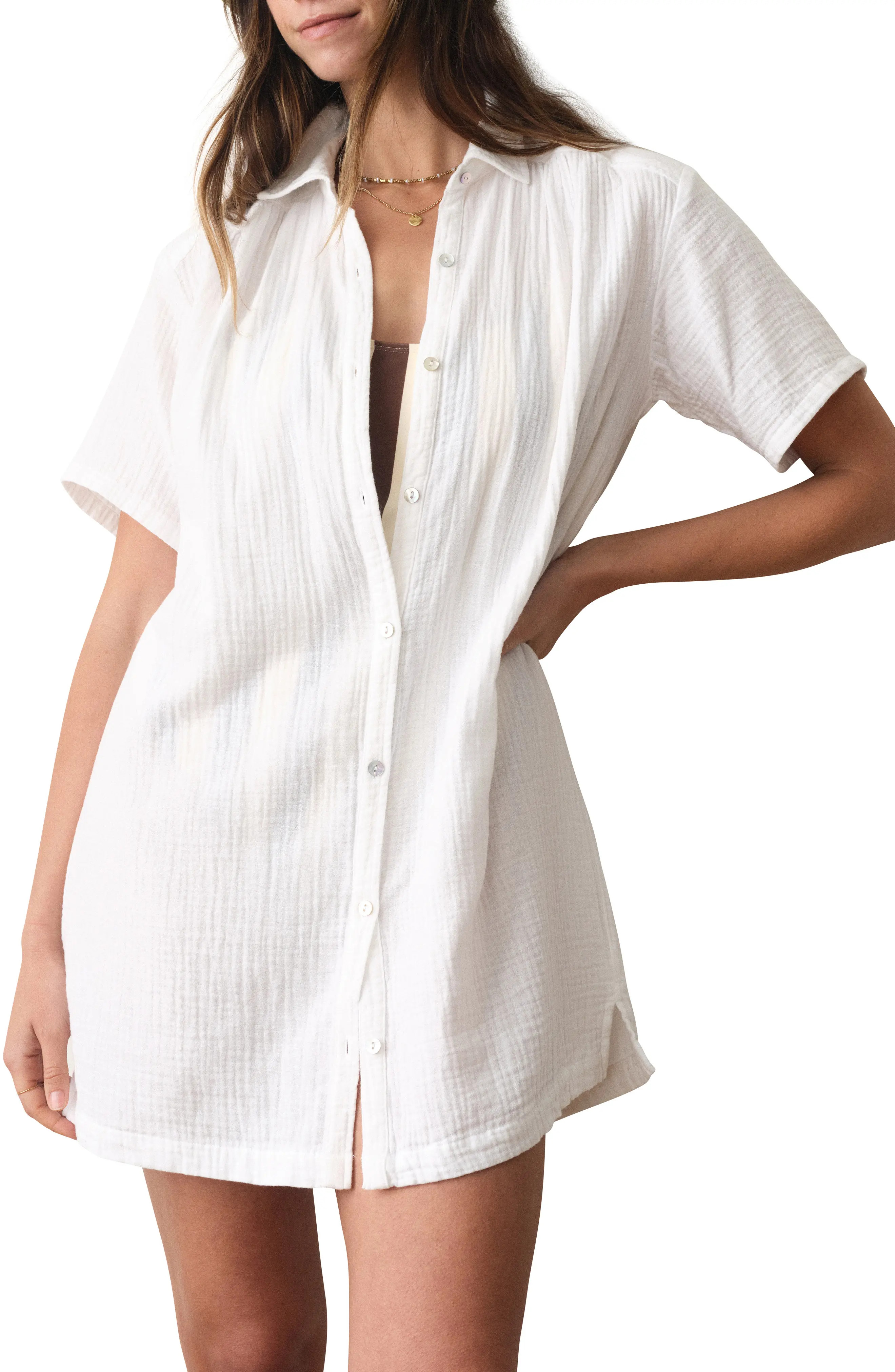 Bianca Organic Cotton Cover-Up Shirtdress (Women) | Nordstrom | Nordstrom