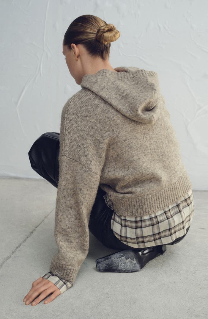 Sweater with plaid top
Faux leather pants 


#LTKSeasonal