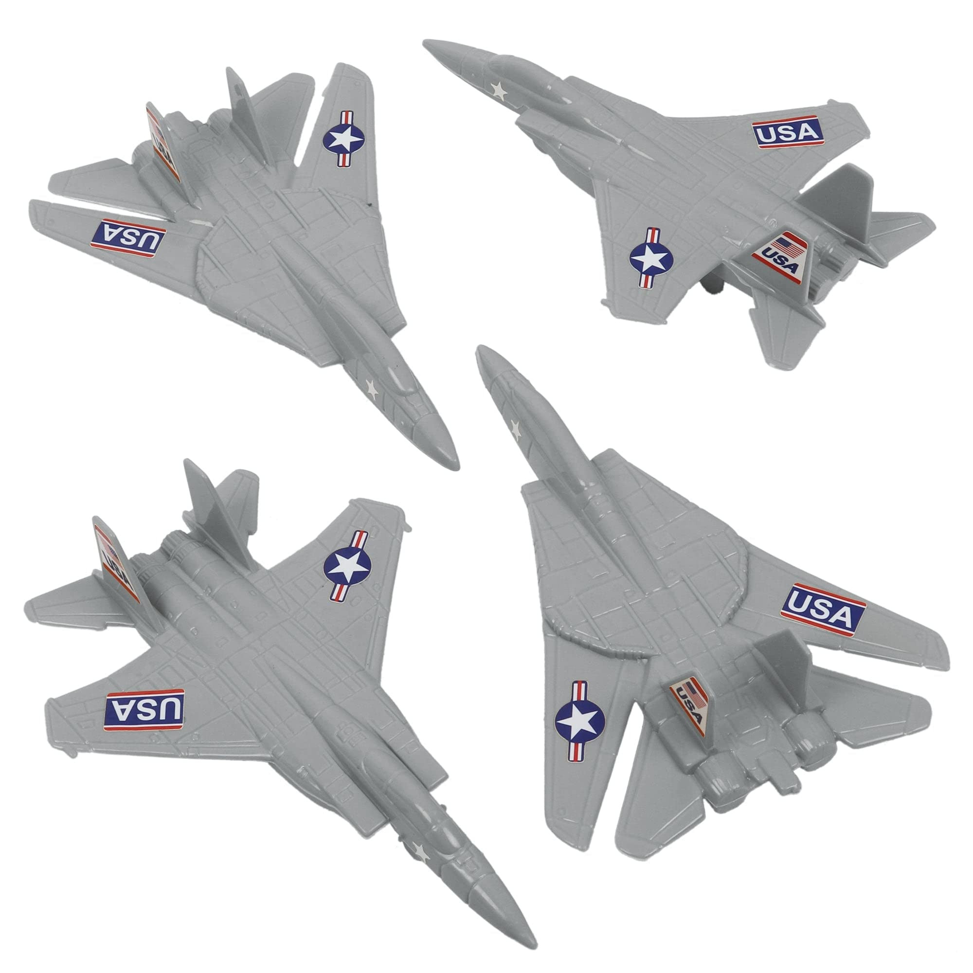 TimMee Plastic Army Men Combat Fighter Jets - 4pc Gray Airplanes Made in USA | Amazon (US)