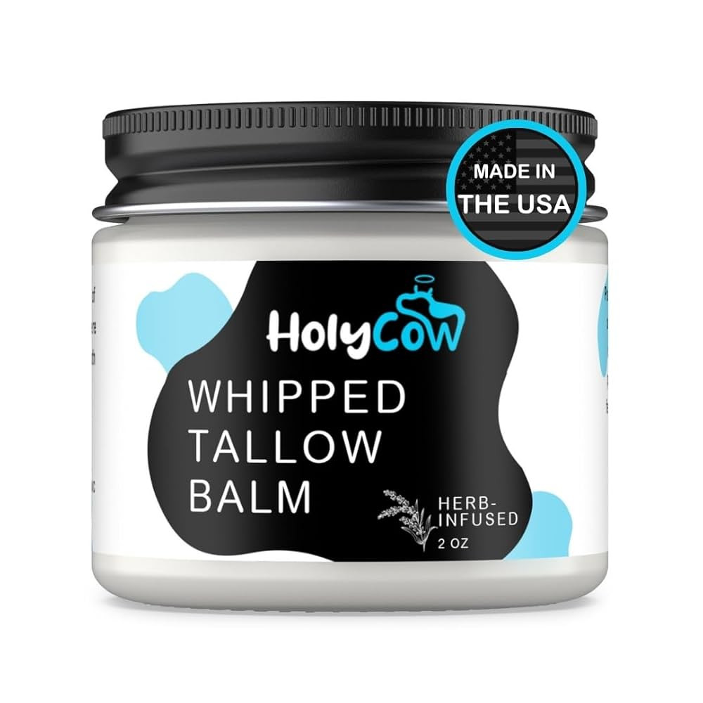 Beef Tallow For Skin - Whipped Tallow Balm with Organic Jojoba Oil (Unscented/Herb-Infused), Gras... | Amazon (US)