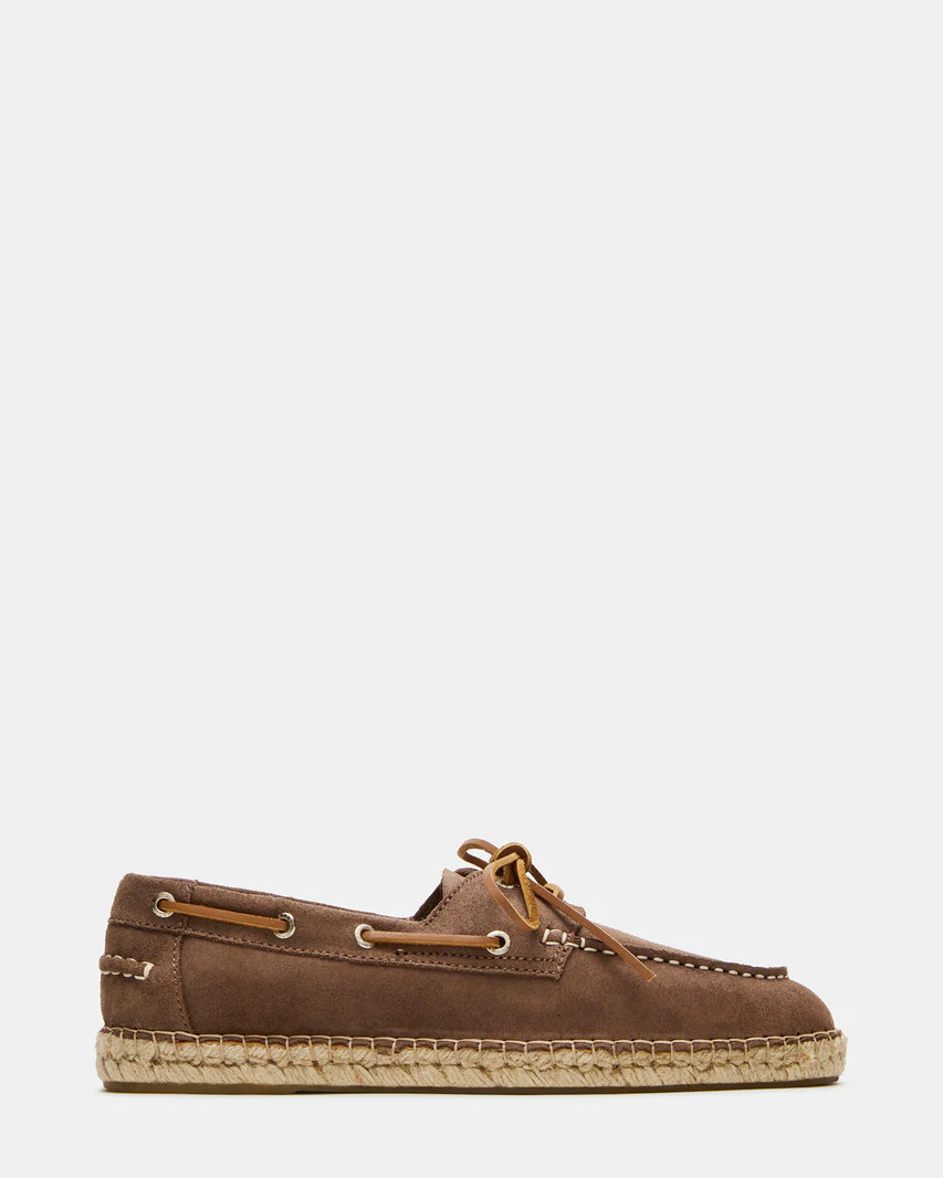 PANCHO Taupe Suede Slip-On Espadrille Boat Shoe Men's Casual | Steve Madden (US)