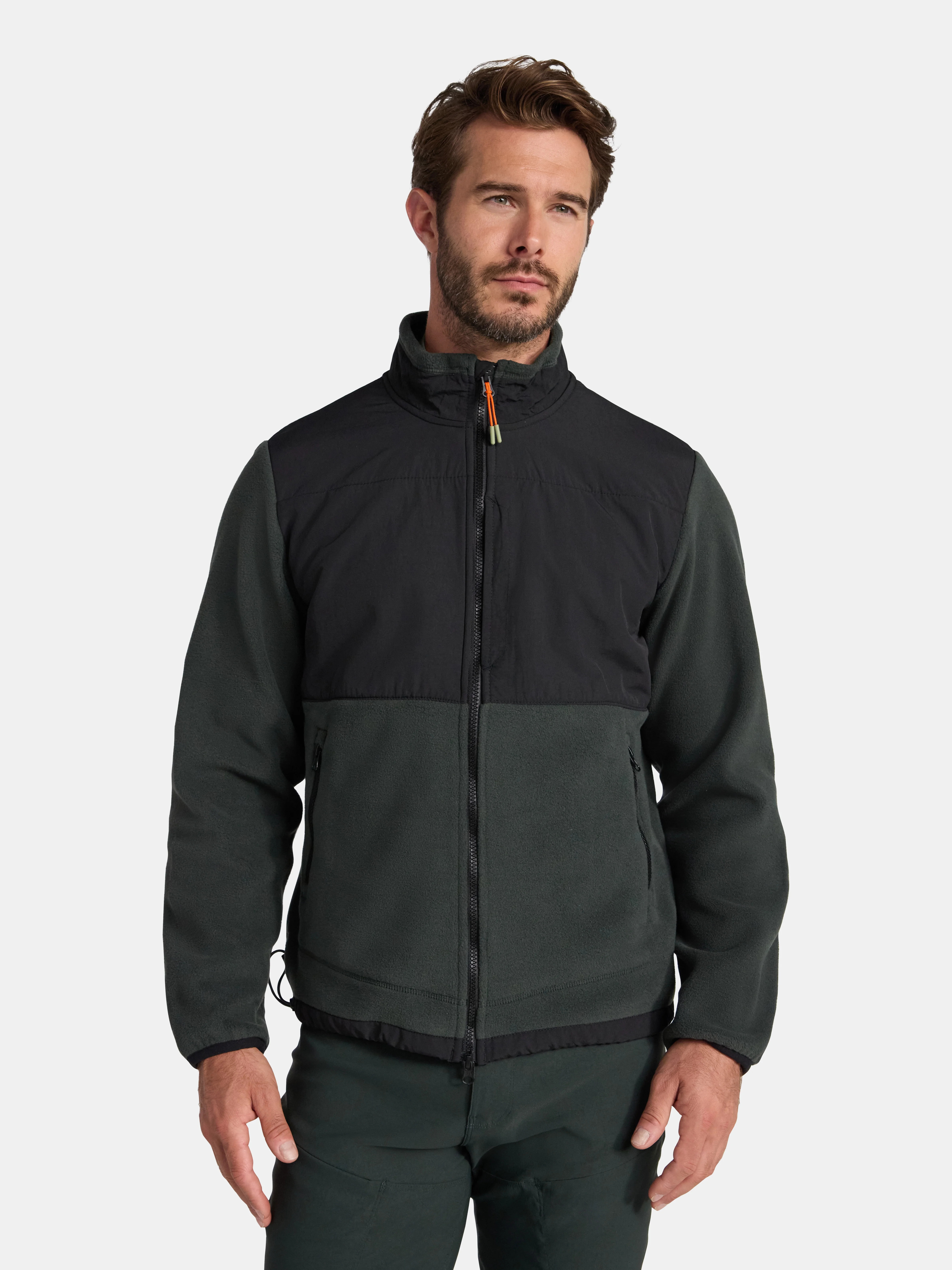 Ozark Trail Men's and Big Men's Mix Media Fleece Jacket, Sizes S-3XL | Walmart (US)