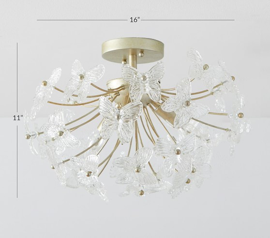 Monique Lhuillier Crystal Butterfly Flush Mount (16") | Pottery Barn Kids