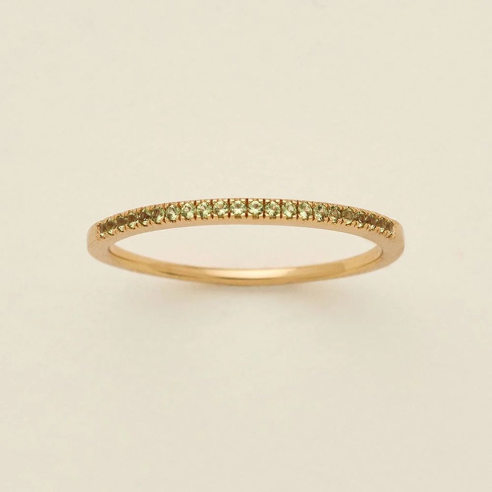 August Birthstone Stacking Ring | Gold Vermeil | Birthstone Ring | Made by Mary (US)