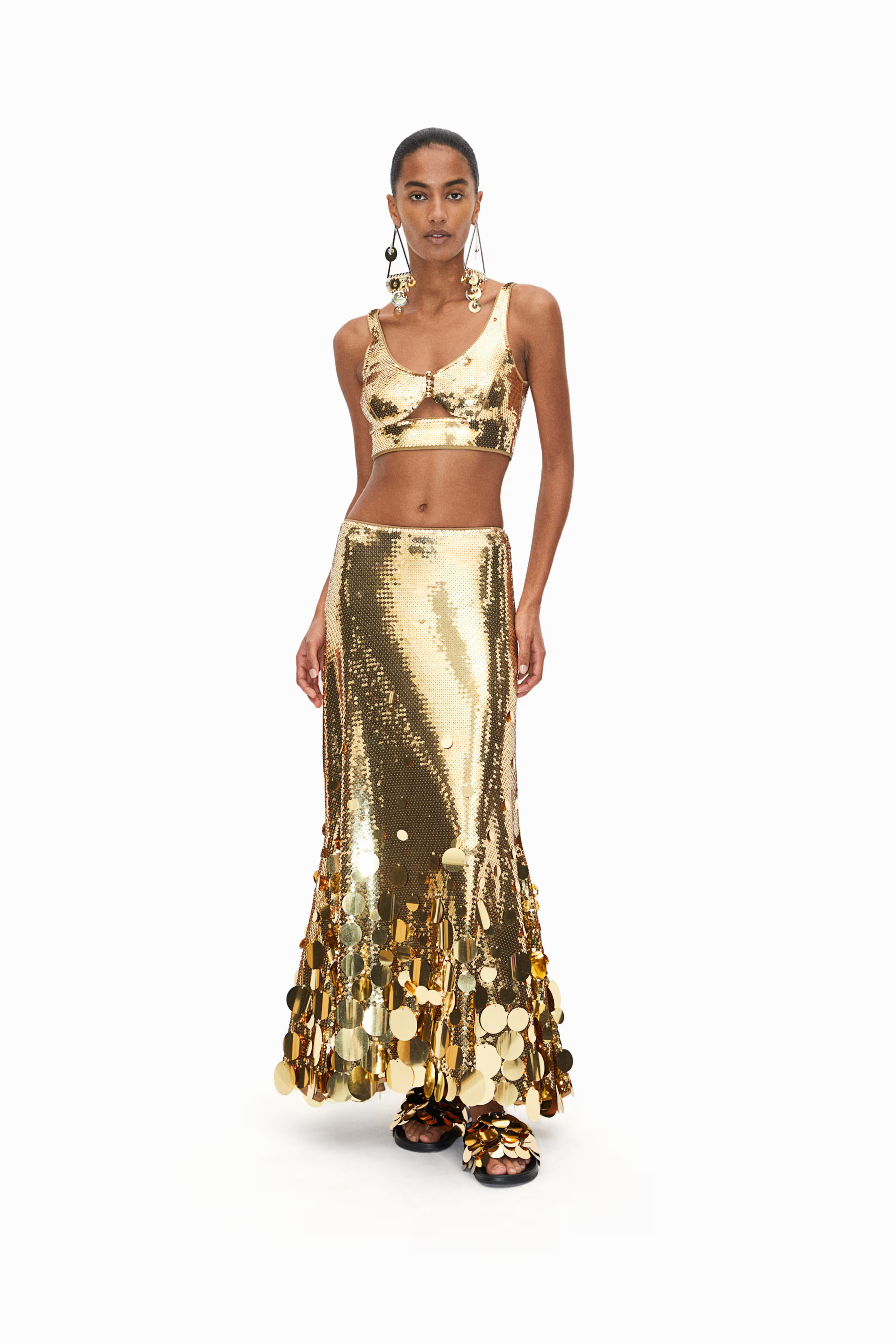 Sequined flared skirt | H&M (UK, MY, IN, SG, PH, TW, HK)
