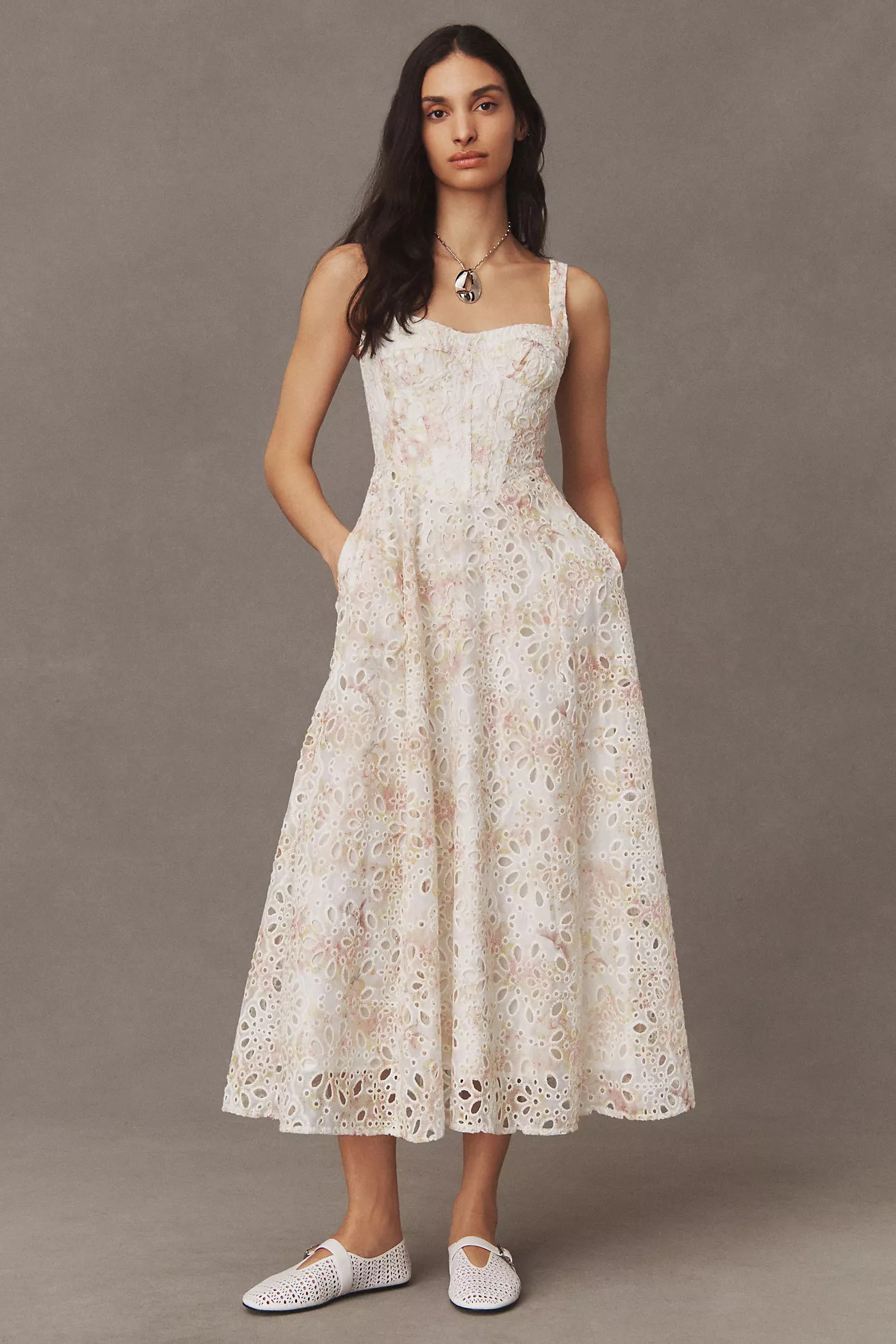 Bardot Lilah Sweetheart Corset A-Line Midi Dress | Anthropologie (US)