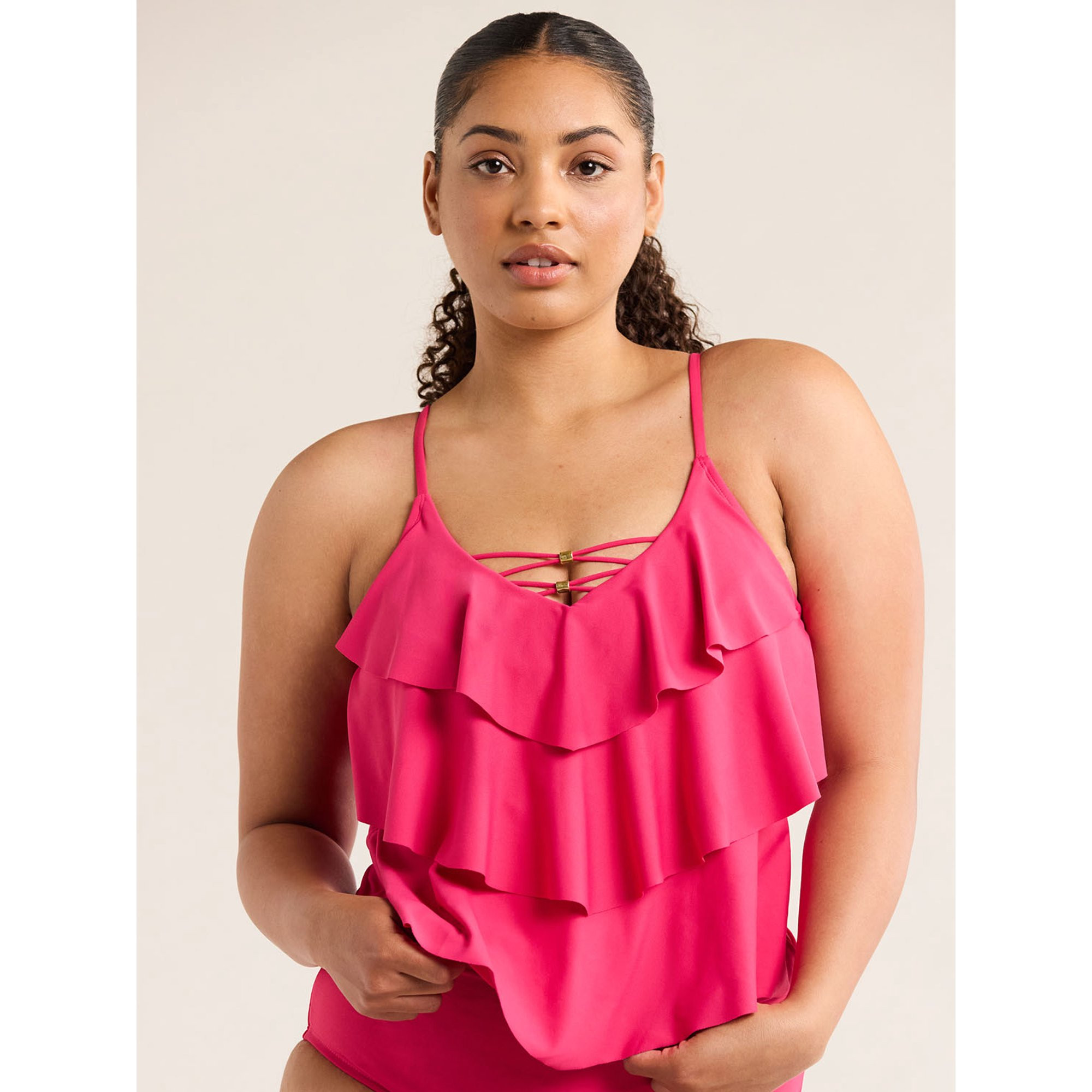 Time and Tru Women's Tiered Tankini Swim Top, Sizes S-3X | Walmart (US)
