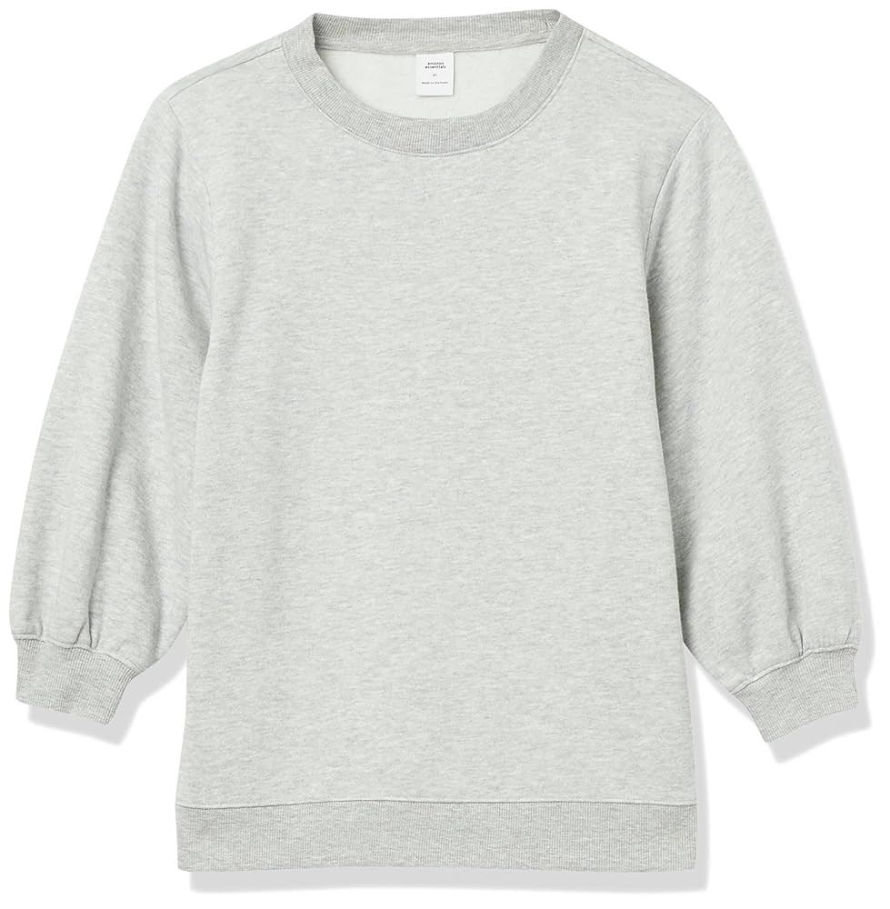 Amazon Essentials Women's French Terry Fleece Crewneck Sweatshirt with Sleeve Detail | Amazon (US)