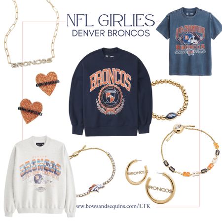 For my NFL gals… The cutest Denver Broncos tees, crew neck sweatshirts, and jewelry. Great for gifting football fans!

#LTKGiftGuide #LTKfindsunder50 #LTKSeasonal