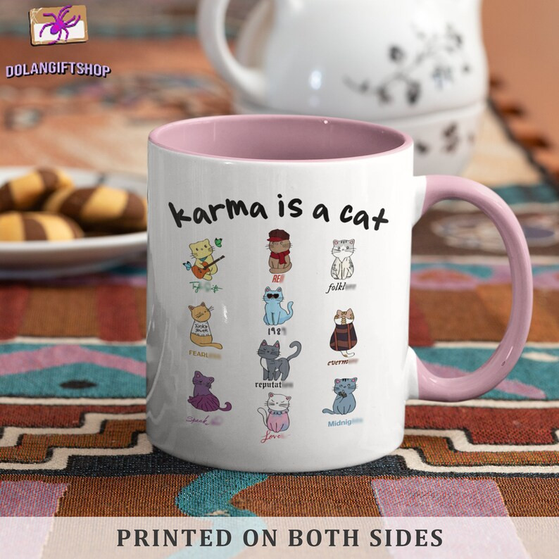 Karma is A Cat Mug Cute Cat Music Albums Mug TS Music Album - Etsy | Etsy (US)