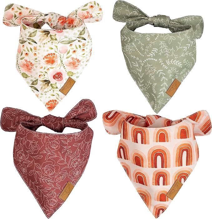 Remy+Roo Dog Bandanas - 4 Pack | Rubi Set | Premium Durable Fabric | Unique Shape | Adjustable Fi... | Amazon (US)