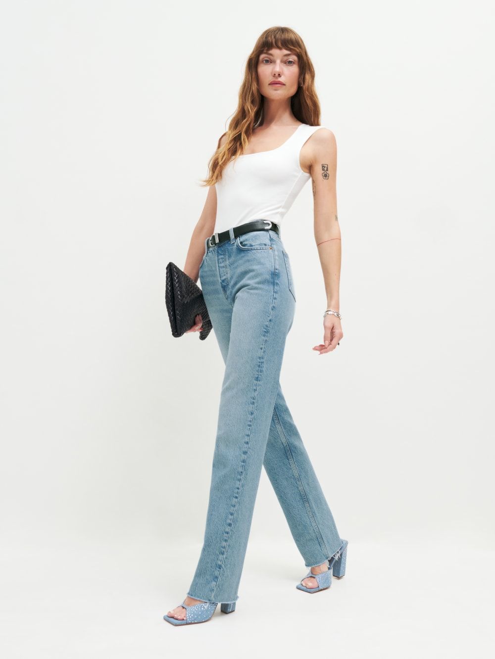 Cynthia High Rise Straight Long Jeans | Reformation (US & AU)