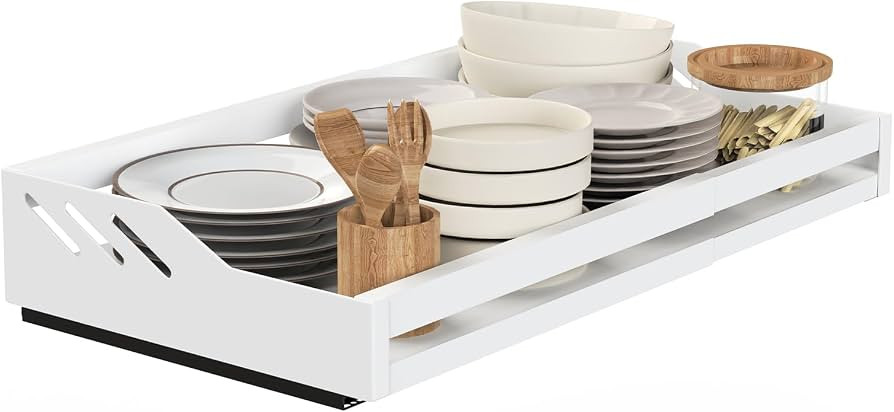 Yawinhe Teleskopschublade,Verstellbare Breite Ausziehbarer Schrank Organizer, Kein Bohren, für K... | Amazon (DE)