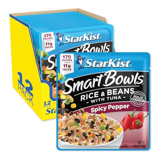StarKist Smart Bowls Spicy Pepper, 4.5 oz Pouch (Pack of 12) – Features Rice & Beans with Wild Caught Light Tuna | Amazon (US)