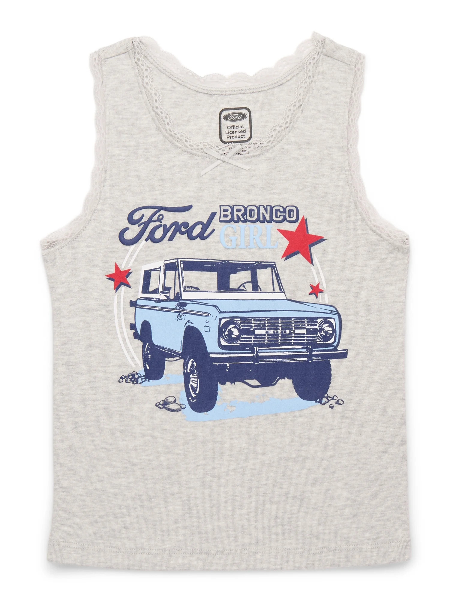 Ford Bronco Girls Americana Graphic Tank Top with Lace Trim, Sizes 4-16 | Walmart (US)