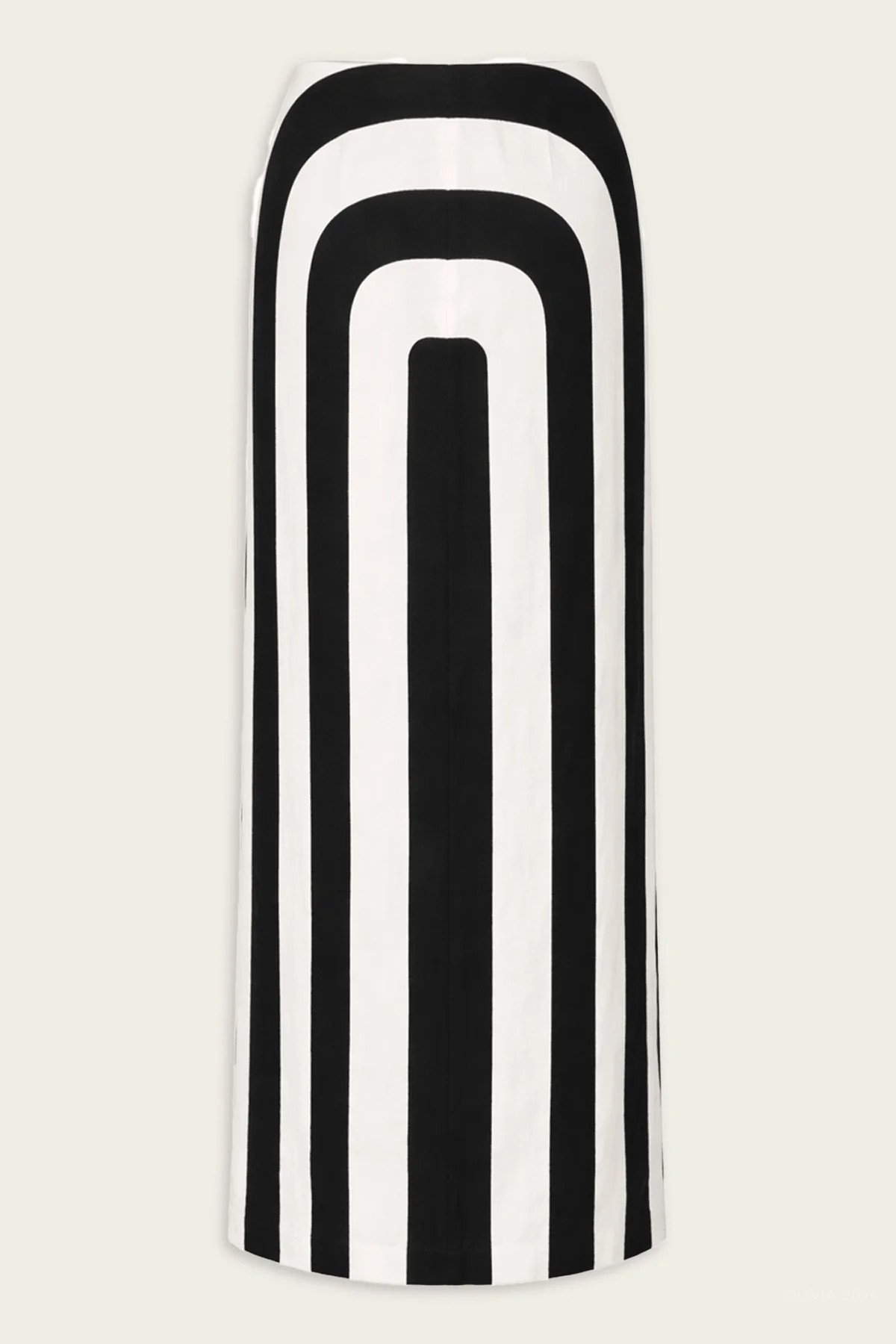 Bruna Midi Skirt in Arco Black White | Shop Olivia
