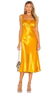 House of Harlow 1960 x REVOLVE Dorienne Midi Dress in Yellow Gold from Revolve.com | Revolve Clothing (Global)