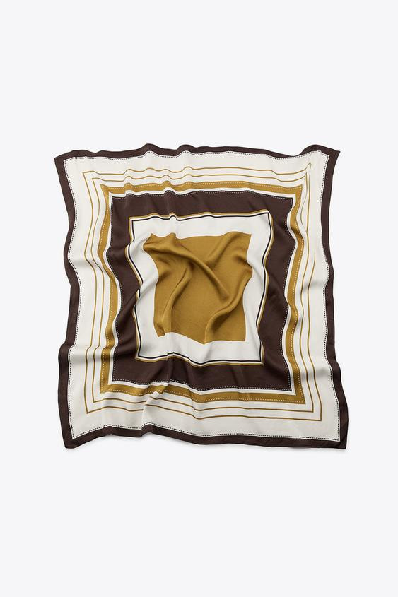 STRIPED PRINT SCARF | Zara US