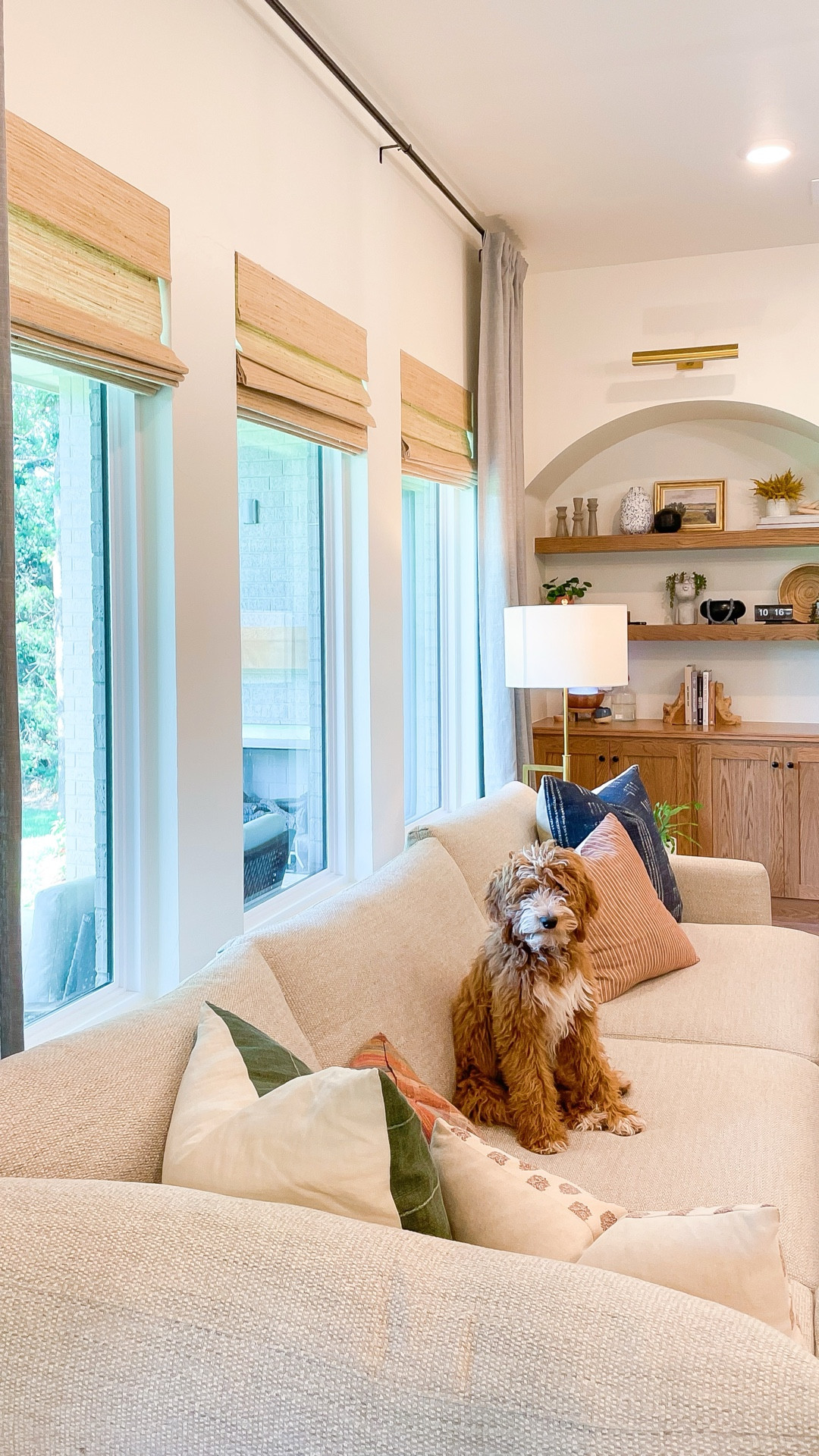 ⁣We added wood shades from @twopagescurtains to our living room and I could not be happier!! 🙌🏼 I’ve had other shades from multiple brands over the years and the quality and price of these shades from @twopagescurtains is top notch.👌🏽⠀
⠀
This is the natural bamboo shade in the color Beige - It’s the perfect color! In here I went with a privacy liner to allow natural light to still shine in. If you’re in the market for shades check out @twopagescurtains and use my code MINDFULLYGRAY for 22% off! ⠀⠀
⠀
#twopageshome #gifted 