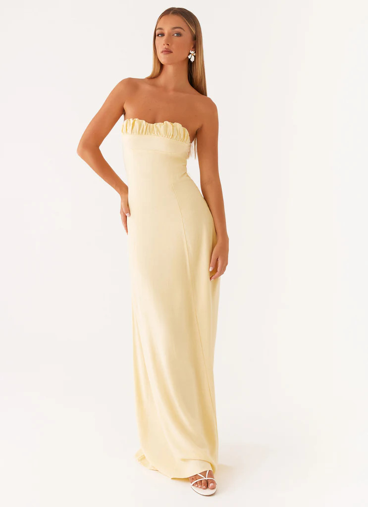 Tayla Linen Maxi Dress - Yellow | Peppermayo (Global)