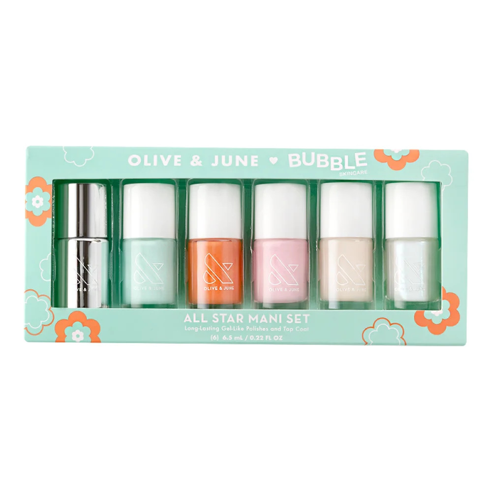 Olive & June + Bubble All Star Mani Set, Includes 6 Mini Long Lasting Polishes | Walmart (US)